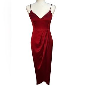 Express Red Midi Tulip Style Dress